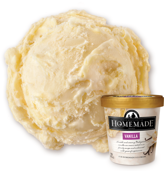 Vanilla Ice Cream Scoopand Container PNG image