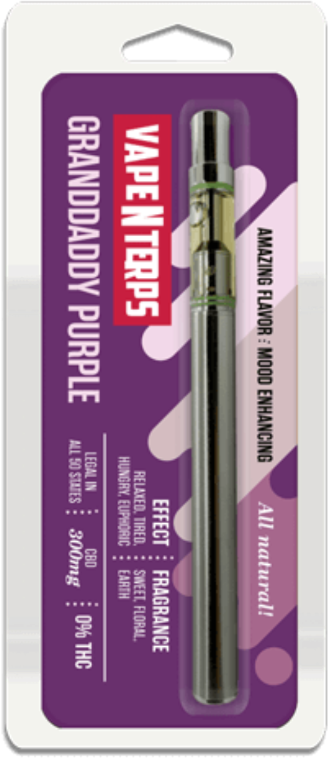 Vape Pen_ Granddaddy Purple_ Packaging PNG image