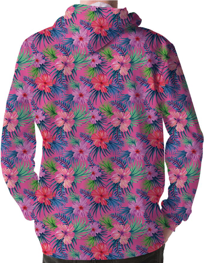 Vaporwave Floral Hoodie Pattern PNG image