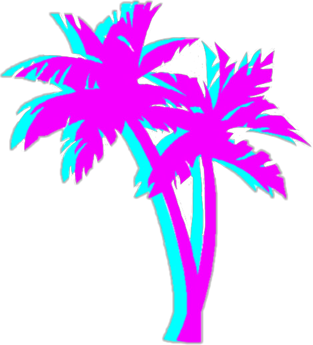 Vaporwave Palm Trees Aesthetic.png PNG image