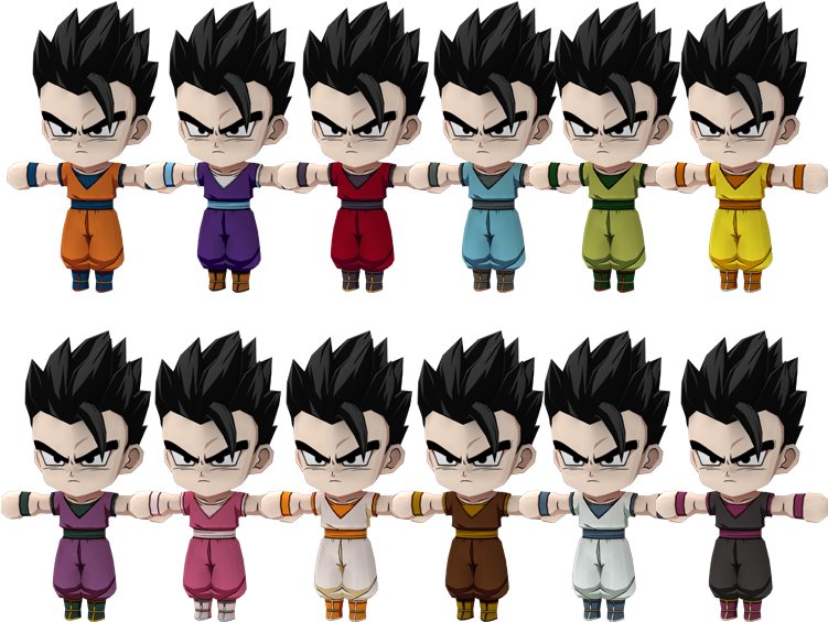 Variationsof Animated Character Outfits PNG image