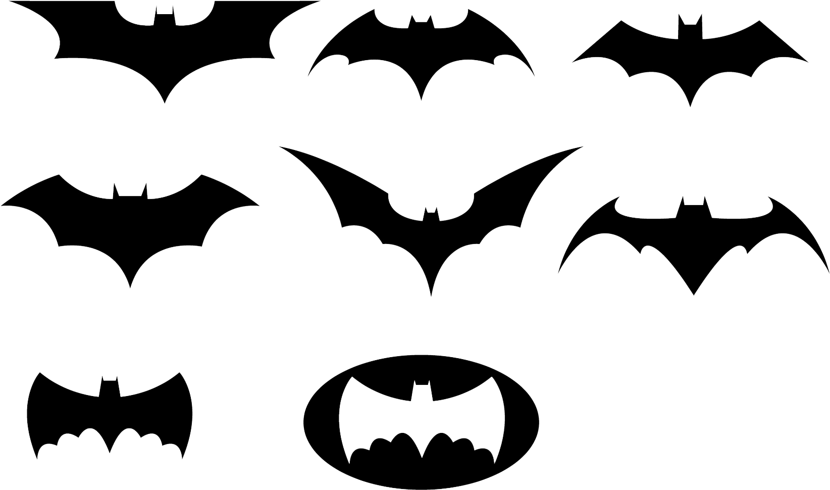 Variationsof Batman Logos PNG image