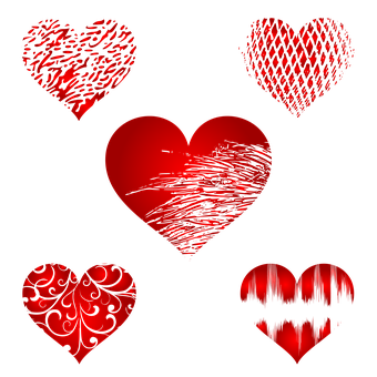 Variety_of_ Red_ Hearts_ Collection PNG image