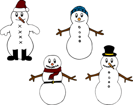 Variety_of_ Snowmen_ Cartoon PNG image