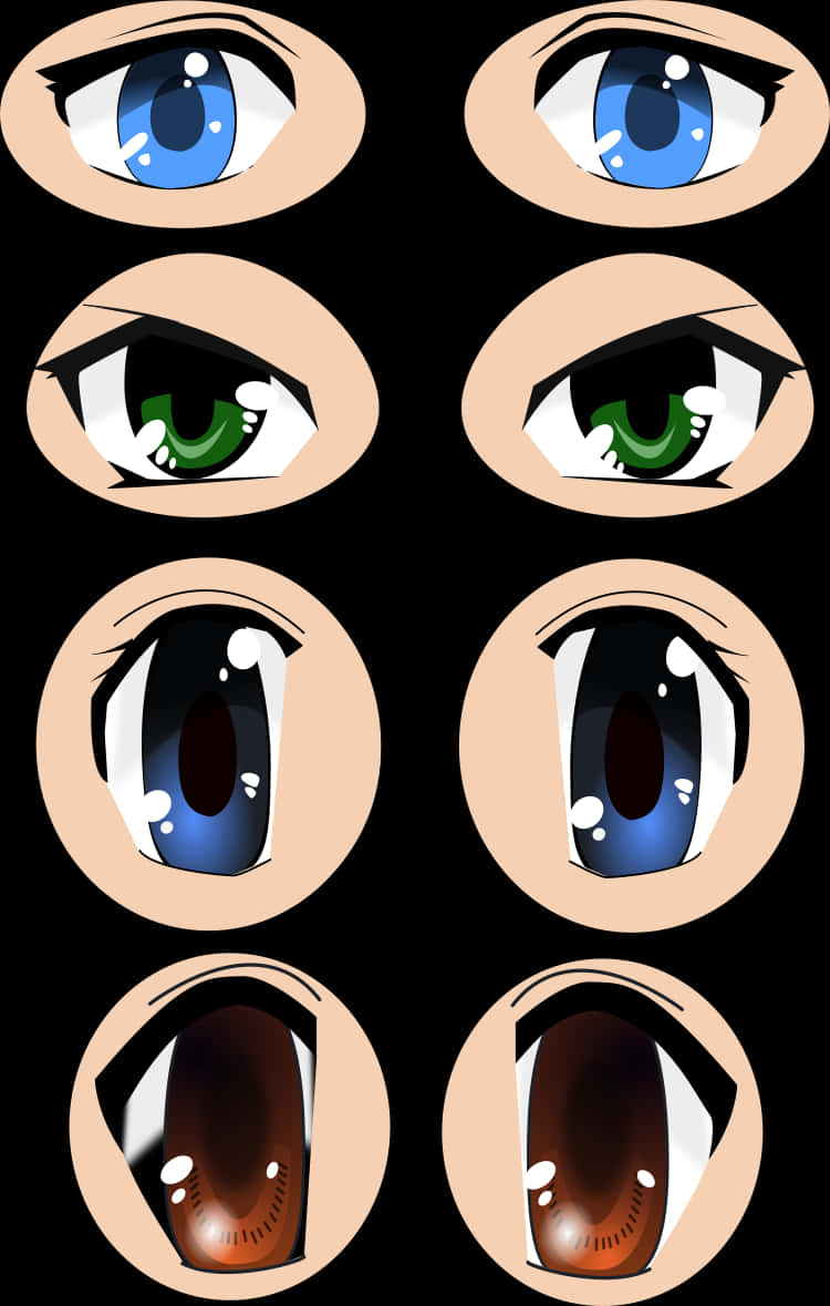 Varietyof Anime Eyes PNG image