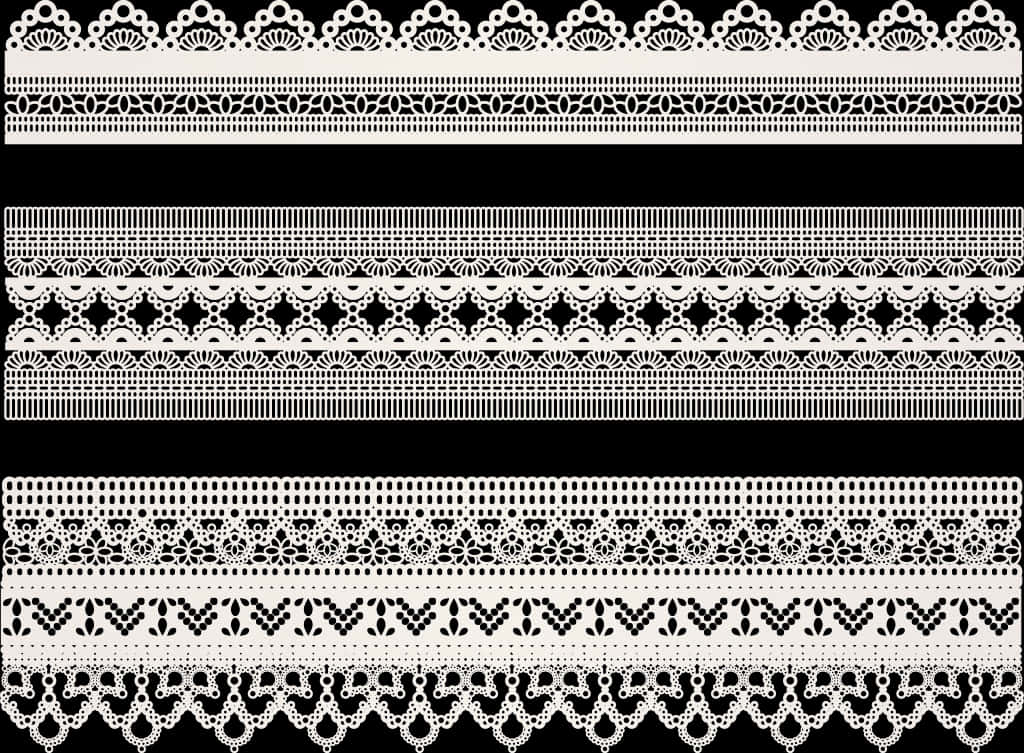 Varietyof Black Lace Patterns PNG image