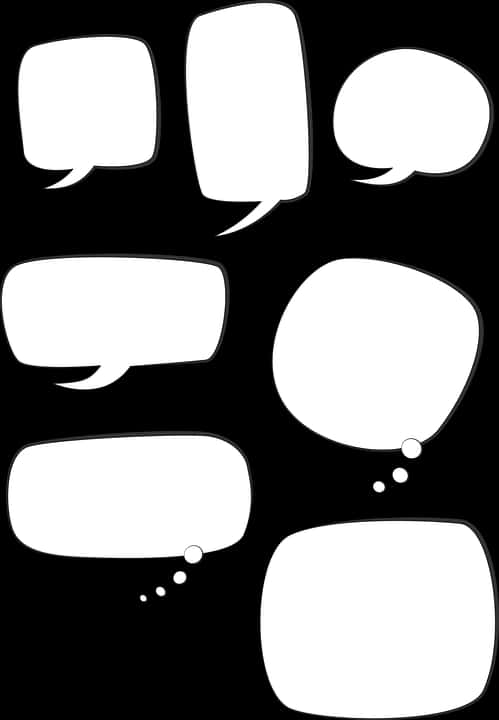 Varietyof Blank Comic Speech Bubbles PNG image
