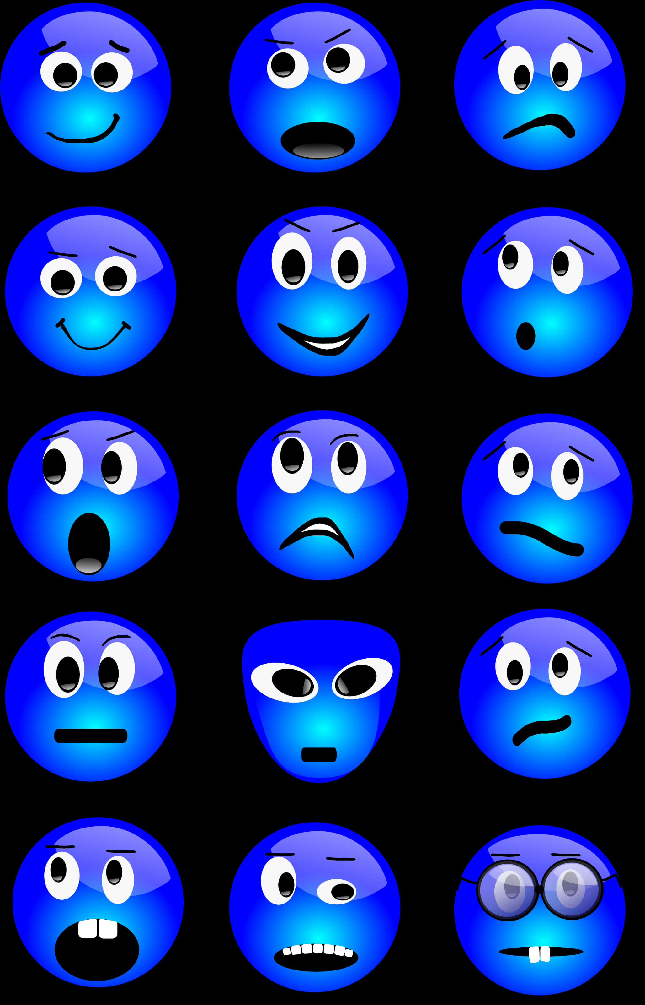 Varietyof Blue Emoji Expressions.jpg PNG image