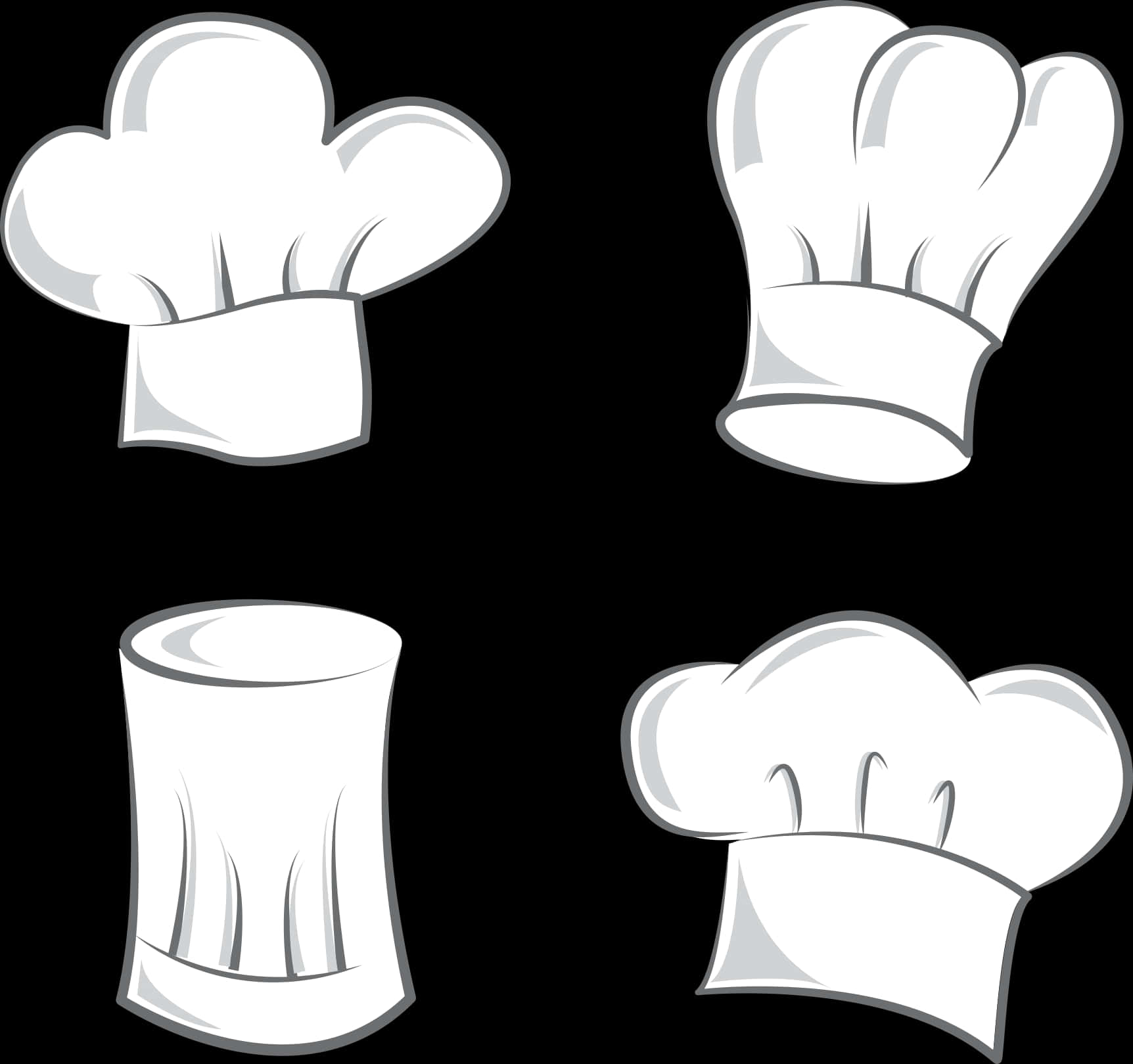 Varietyof Chef Hats Illustration PNG image