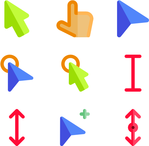Varietyof Cursor Icons PNG image
