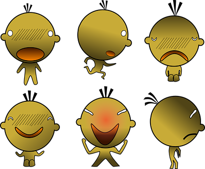 Varietyof Emotions Cartoon Characters PNG image