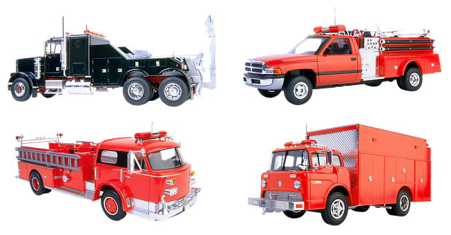 Varietyof Fire Trucks PNG image