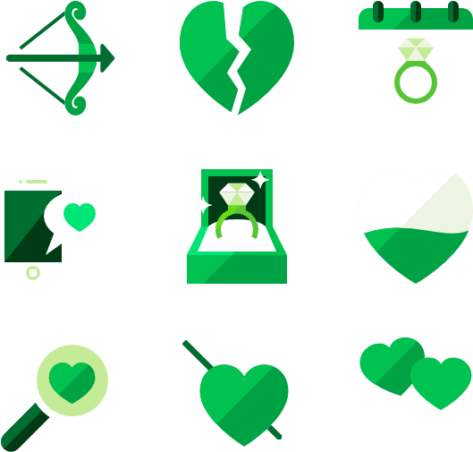 Varietyof Green Heart Icons PNG image