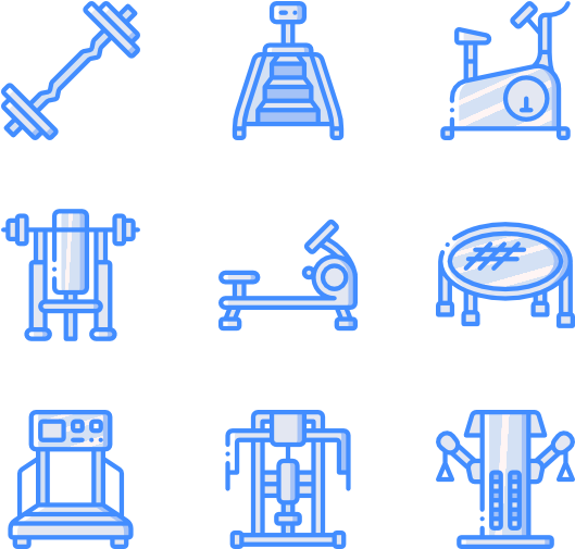 Varietyof Gym Equipment Icons PNG image