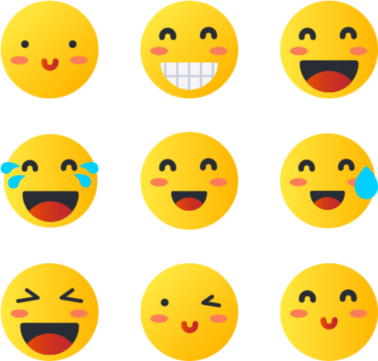 Varietyof Happy Face Emojis PNG image