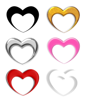 Varietyof Hearts Graphic PNG image