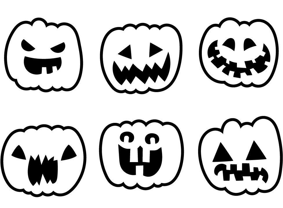 Varietyof Jack O Lantern Faces PNG image