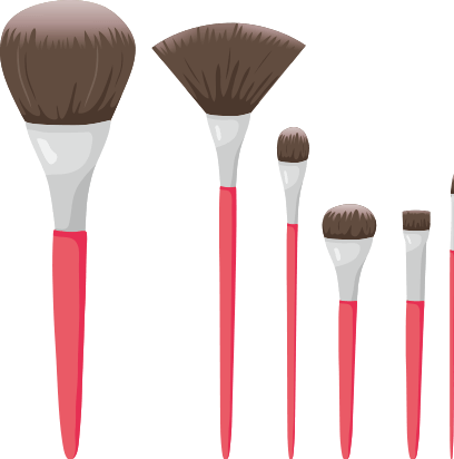 Varietyof Makeup Brushes PNG image