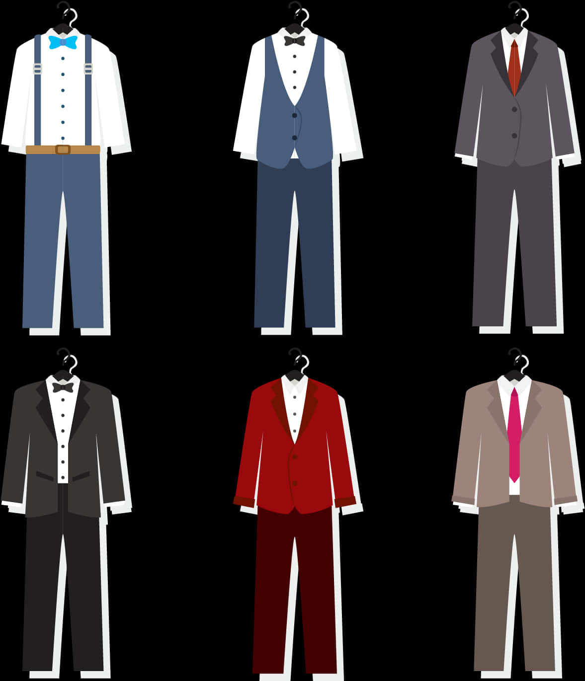 Varietyof Mens Suits Illustration PNG image