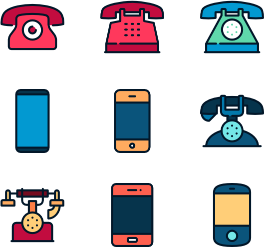 Varietyof Phone Icons Collection PNG image