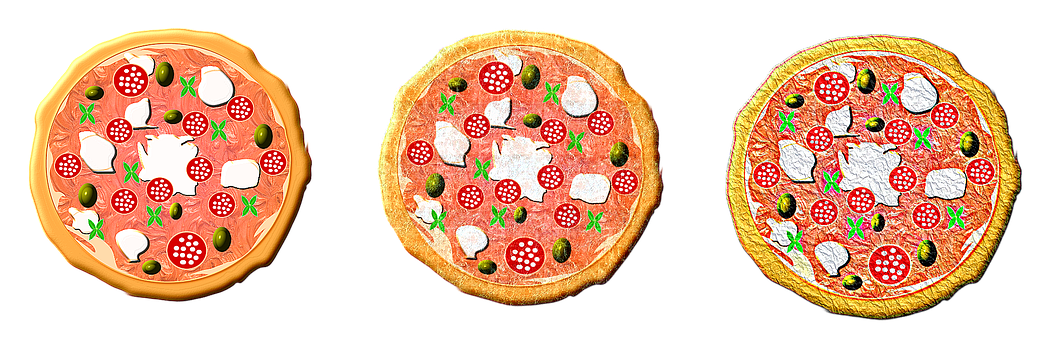 Varietyof Pizzas Black Background PNG image