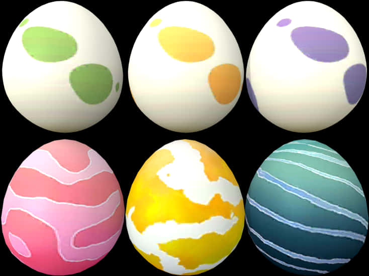 Varietyof Pokemon Eggs PNG image