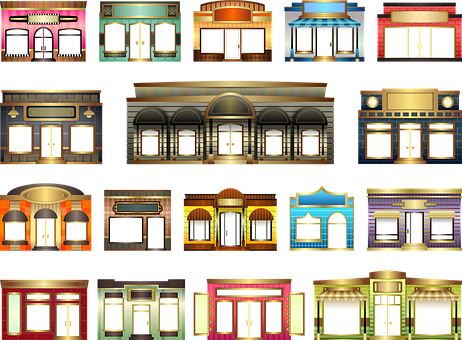 Varietyof Storefront Doors PNG image