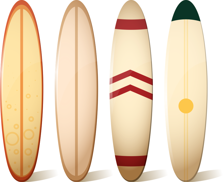 Varietyof Surfboards Illustration PNG image