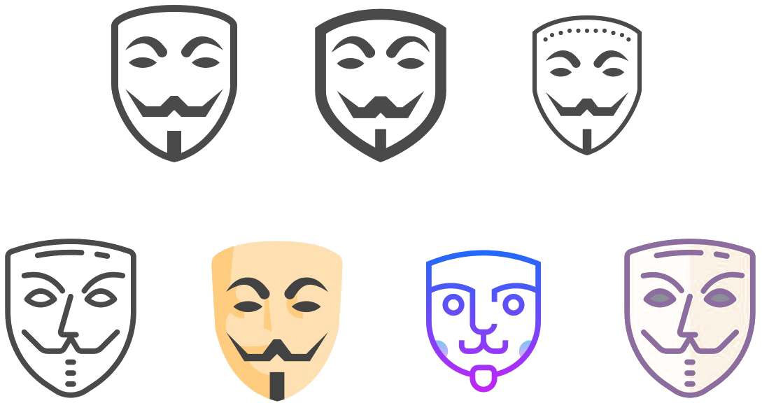 Varietyof Theatrical Masks PNG image