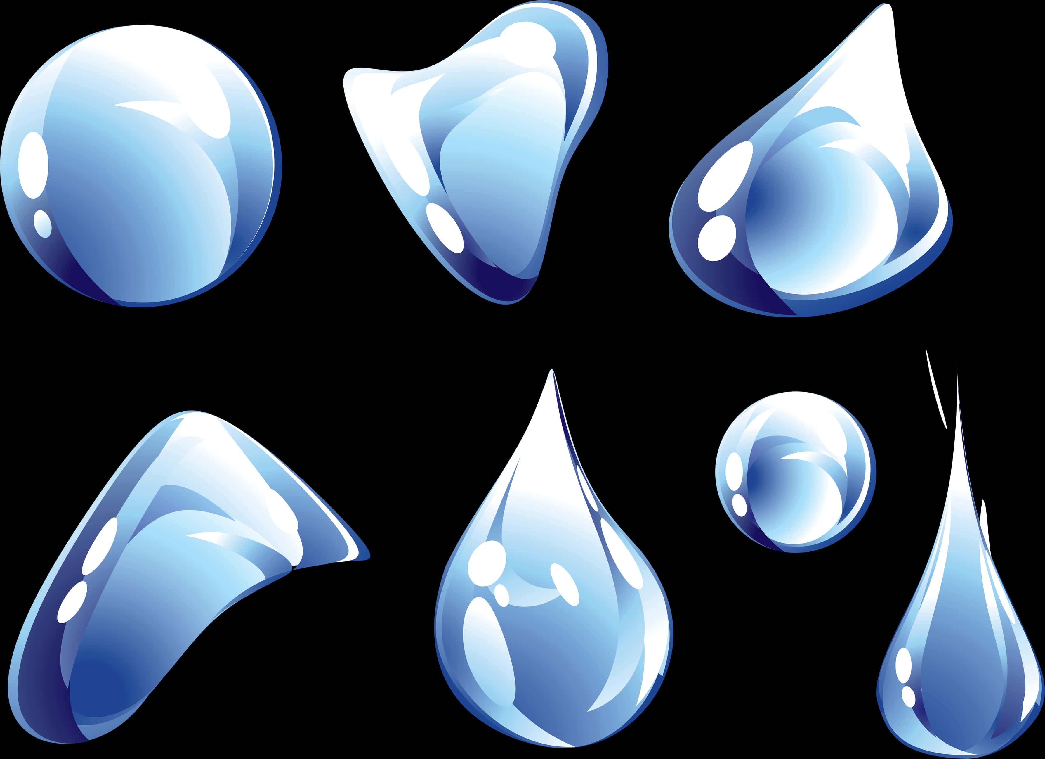 Varietyof Water Drops Vector Illustration PNG image