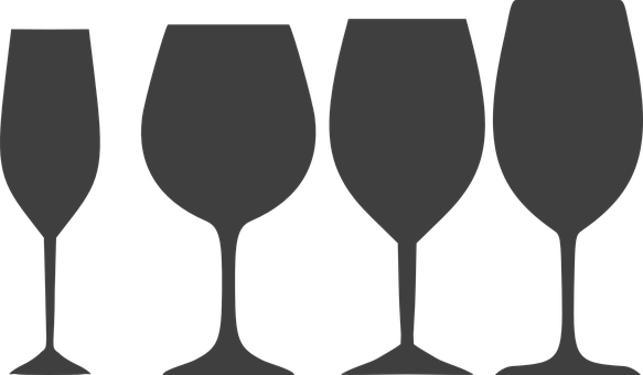 Varietyof Wine Glasses Silhouette PNG image