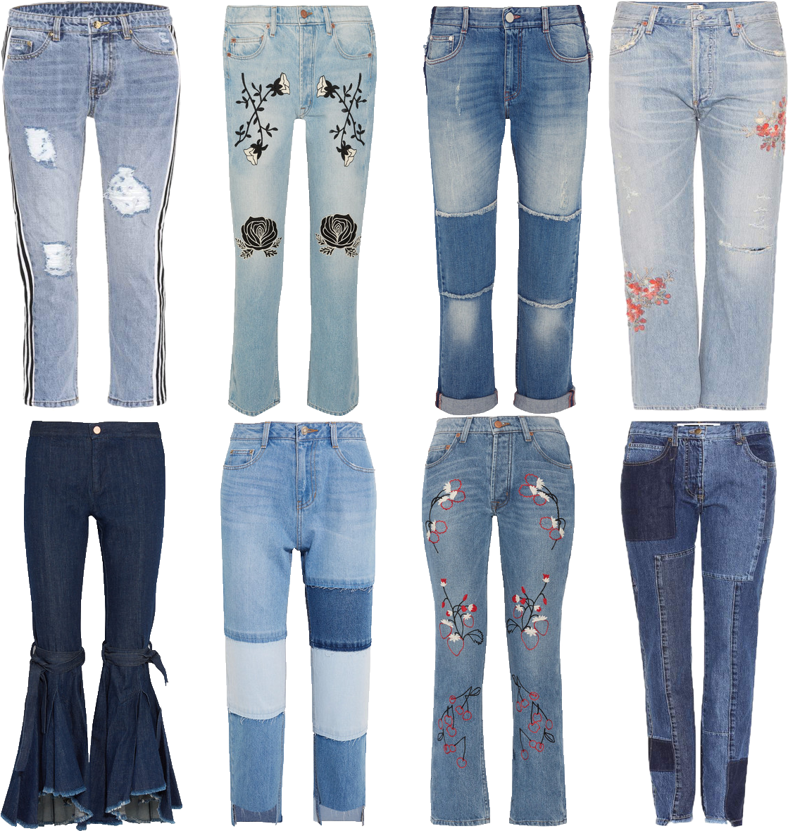 Varietyof Womens Jeans Styles PNG image