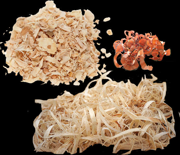 Varietyof Wood Shavings PNG image