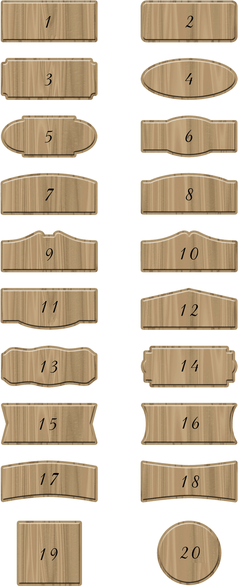 Varietyof Wooden Sign Plaques PNG image