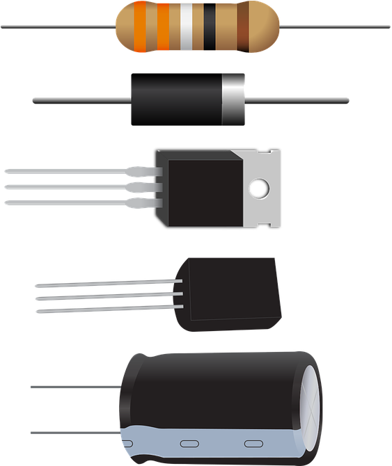 Various Electronic Components PNG image