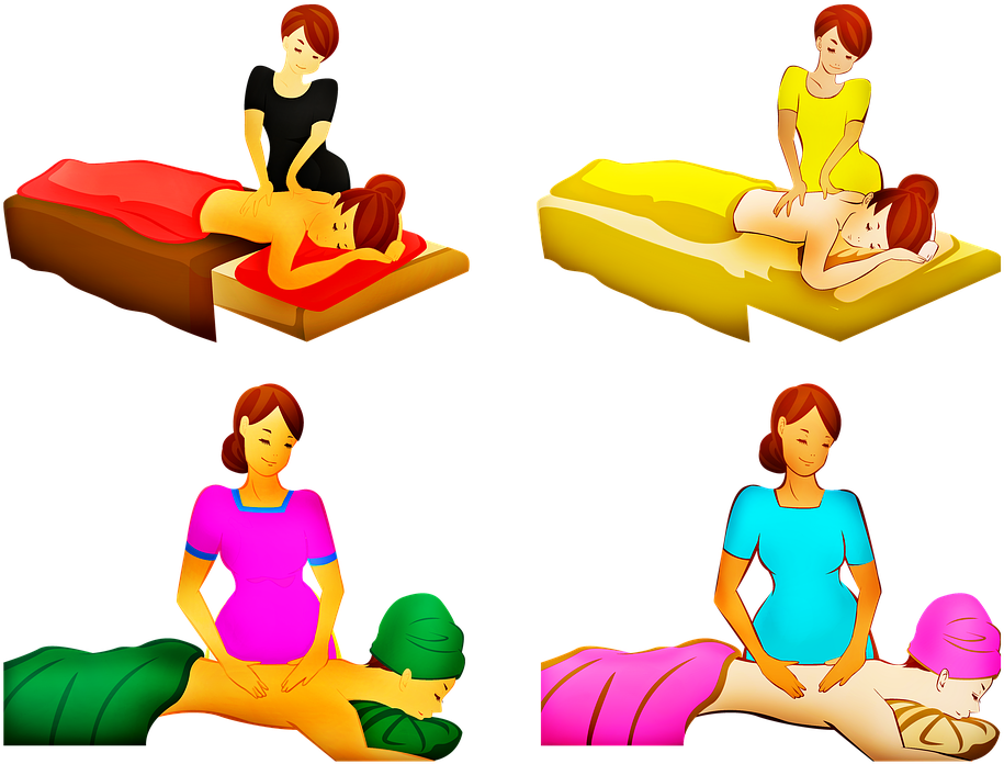 Various Massage Techniques Illustration PNG image