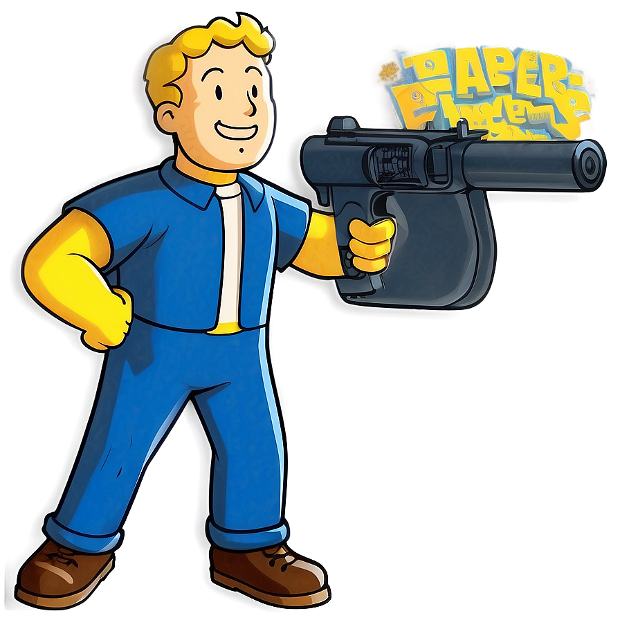 Vault Boy Colorful Illustration Png 06202024 PNG image