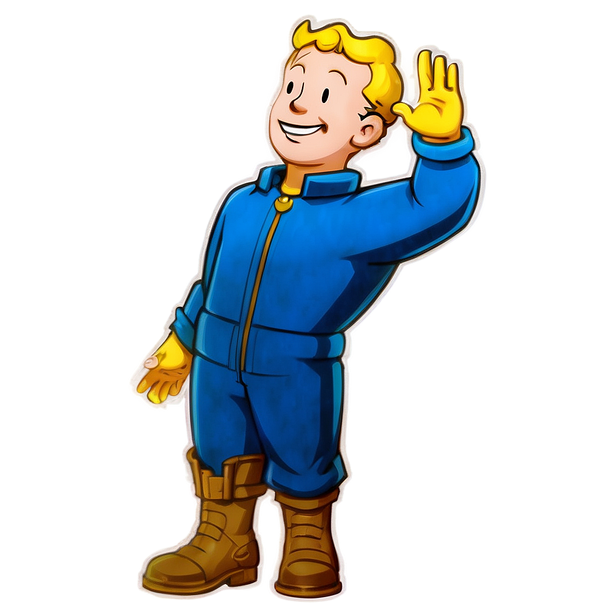 Vault Boy Waving Hello Png 06202024 PNG image