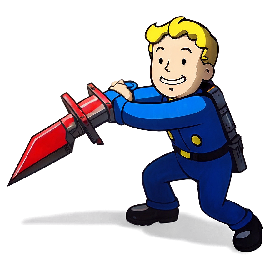 Vault Boy With Weapons Png 06202024 PNG image