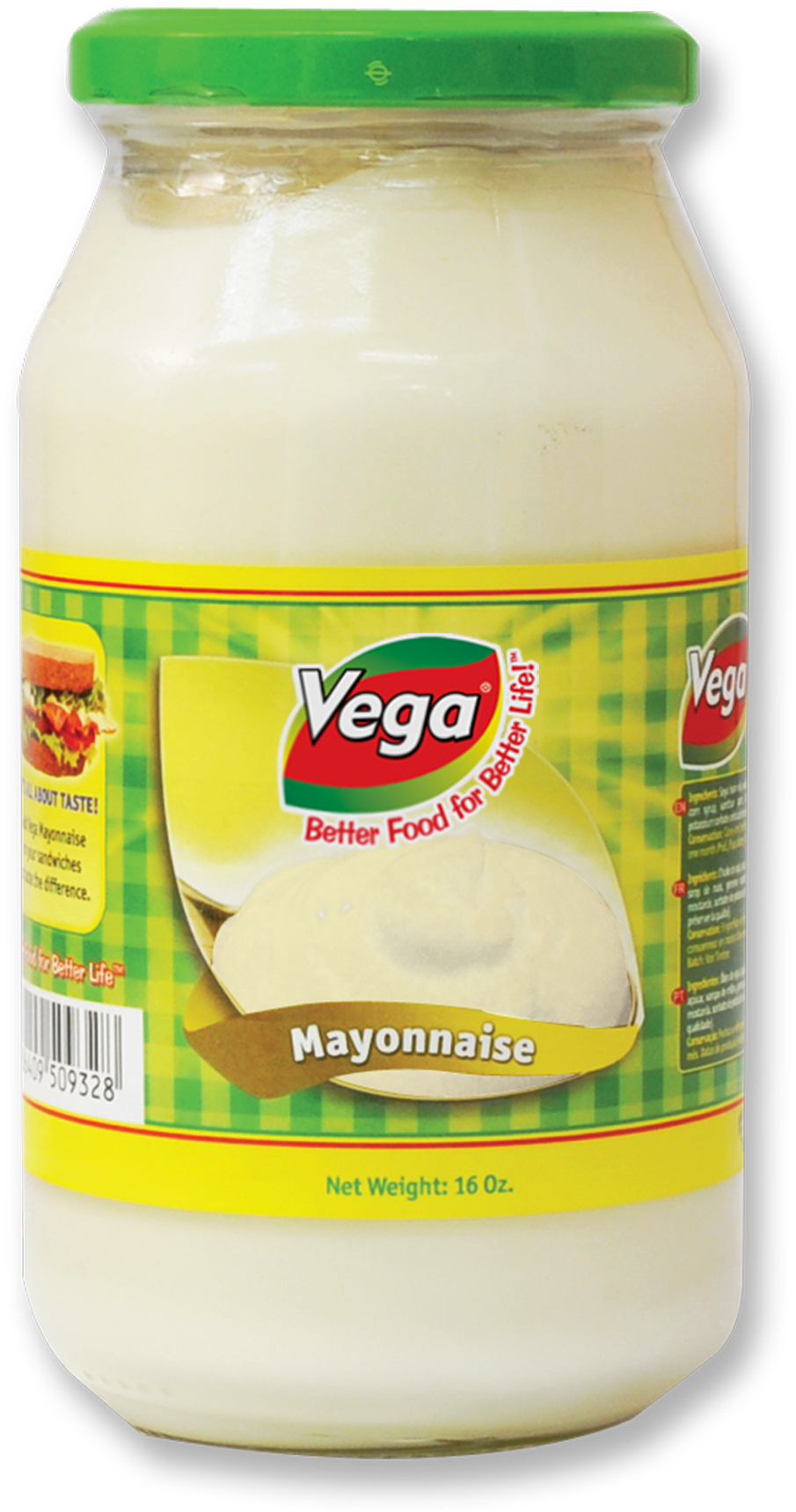 Vega Mayonnaise Jar16oz PNG image