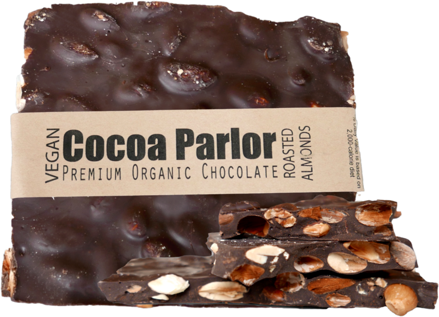 Vegan Cocoa Parlor Chocolatewith Almonds PNG image