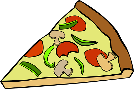 Vegetable Pizza Slice Cartoon PNG image