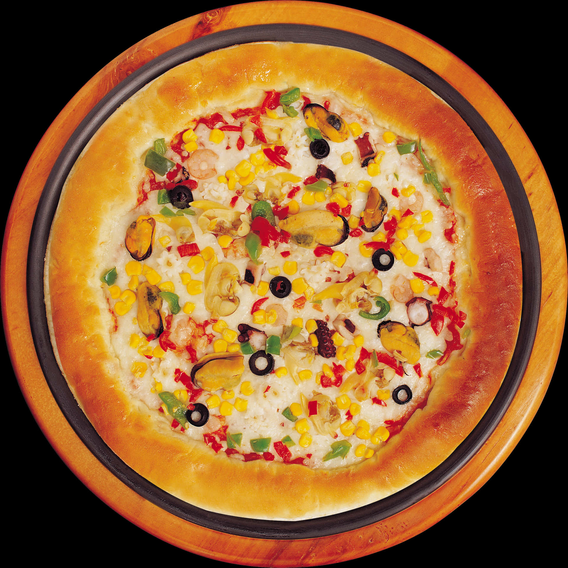 Vegetable Seafood Pizza Deluxe.jpg PNG image