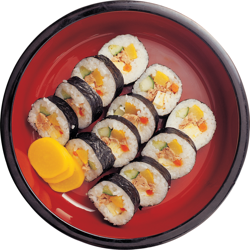 Vegetable Sushi Rolls Plate PNG image