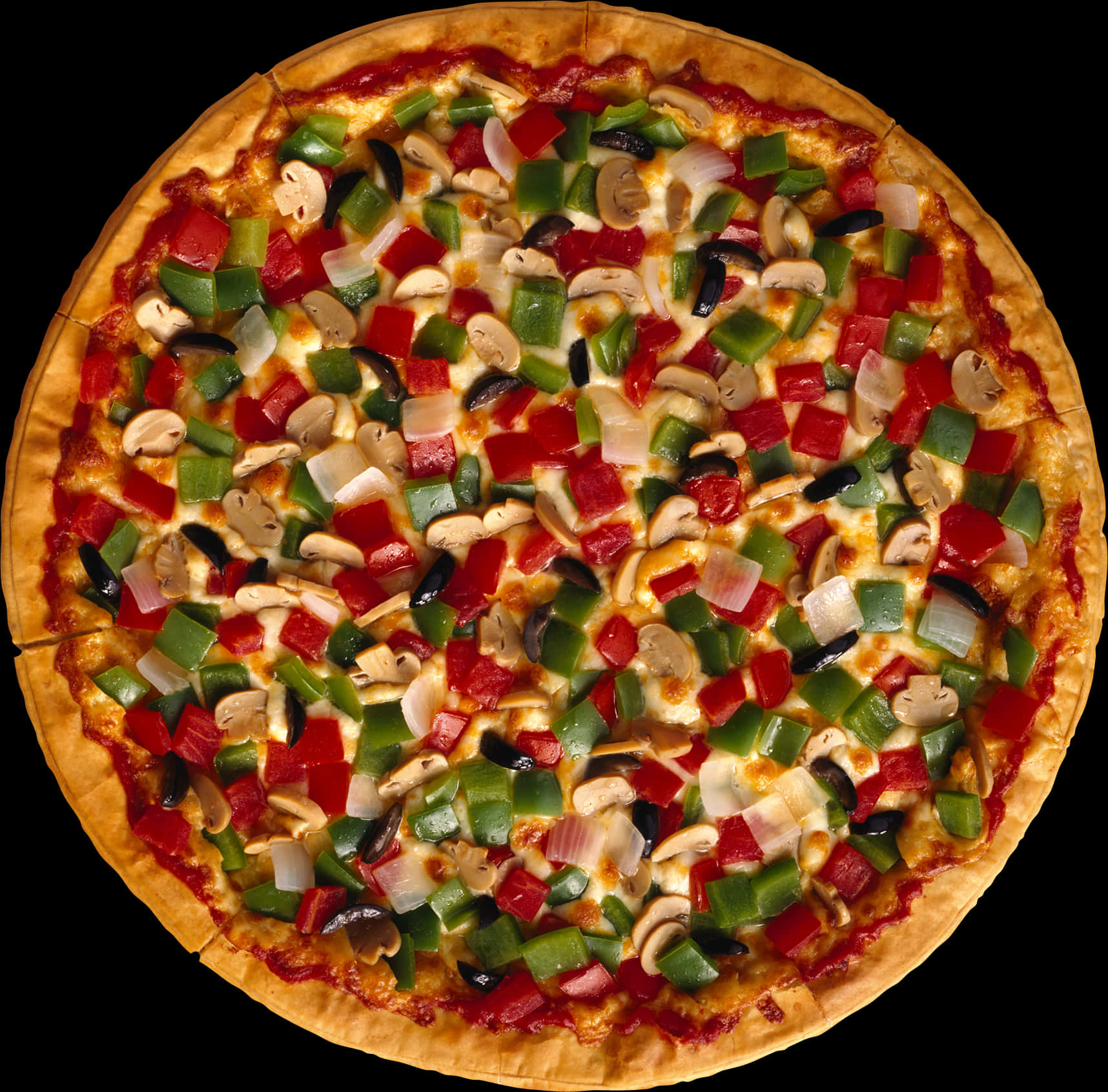 Vegetable Topped Pizza PNG image