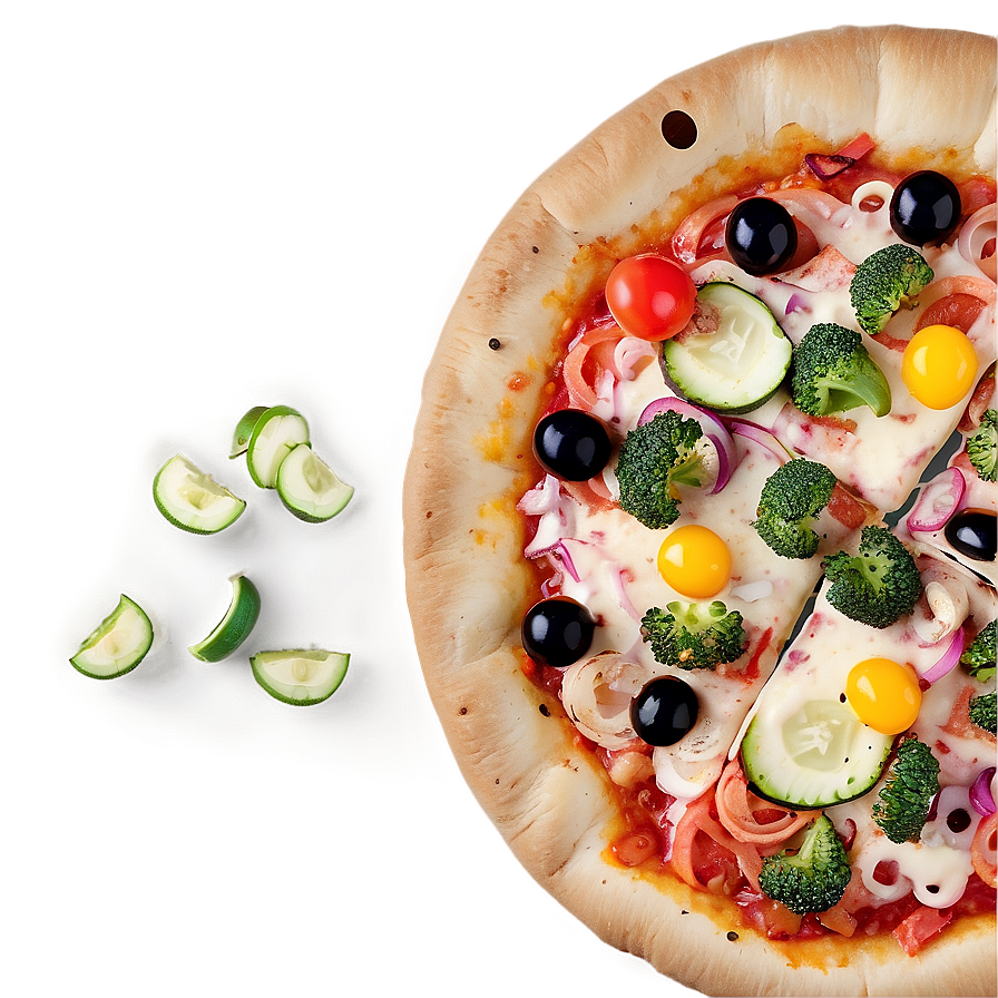 Vegetarian Pizza Delight Png Ikn PNG image