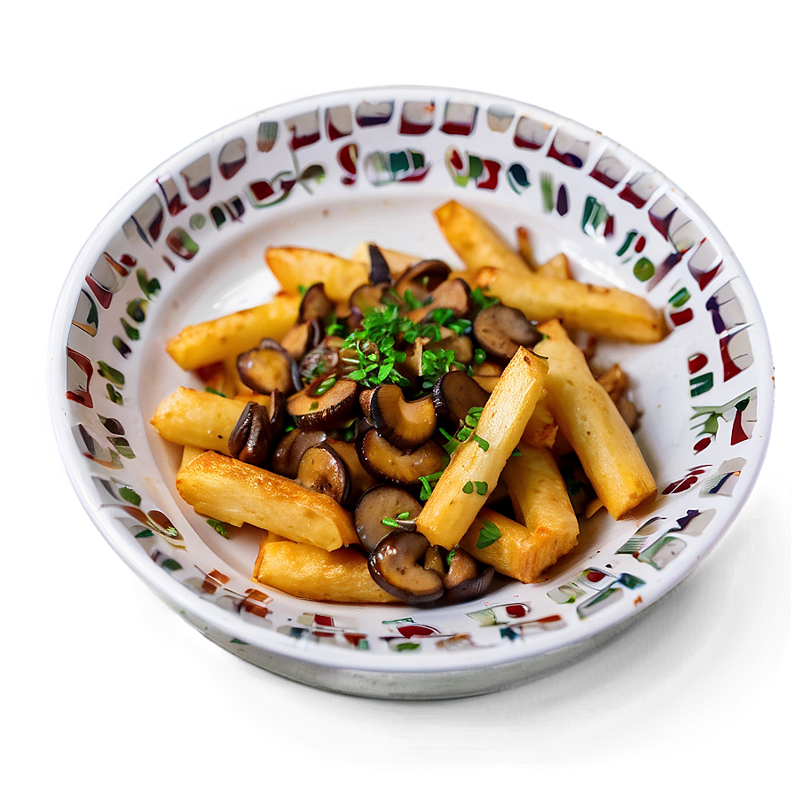 Vegetarian Poutine With Mushroom Png 06252024 PNG image