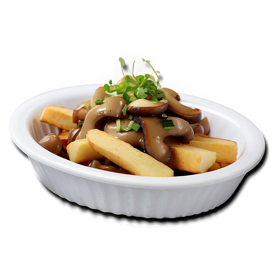 Vegetarian Poutine With Mushroom Png 54 PNG image