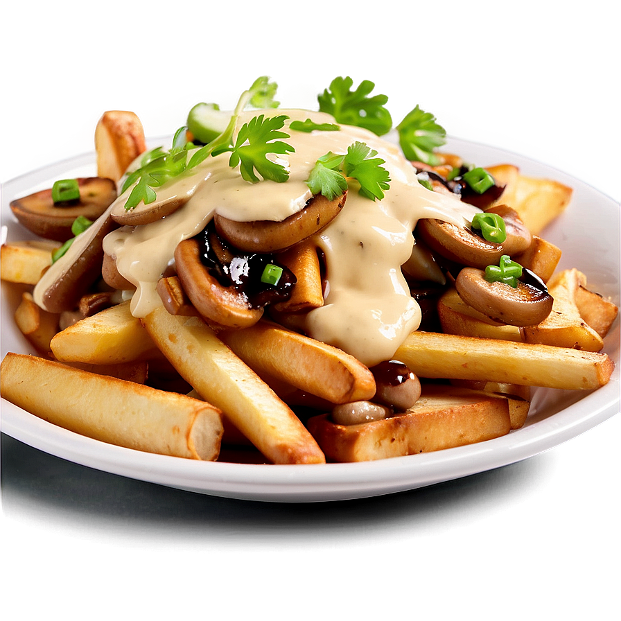 Vegetarian Poutine With Mushroom Png 61 PNG image