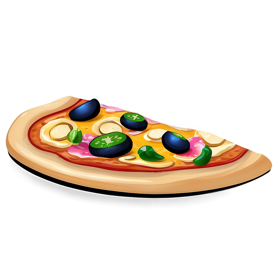 Veggie Pizza Vector Illustration Png 3 PNG image